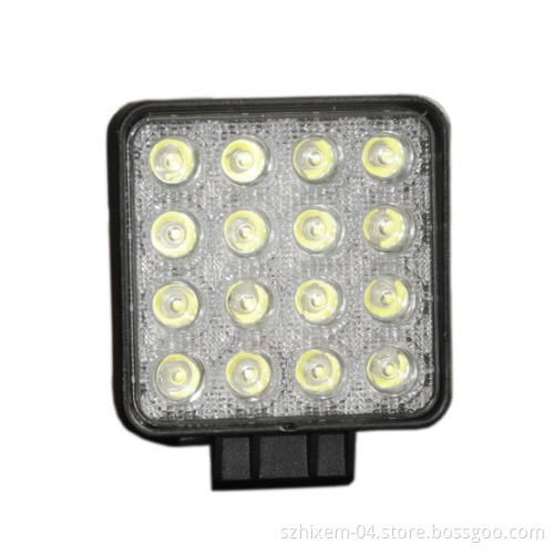 Auto LED Work Light 48W, 16PCS 3W Super Bright LED Light, IP67, off-Road, 4X4, Jeep Boat Tractor Trailer Truck